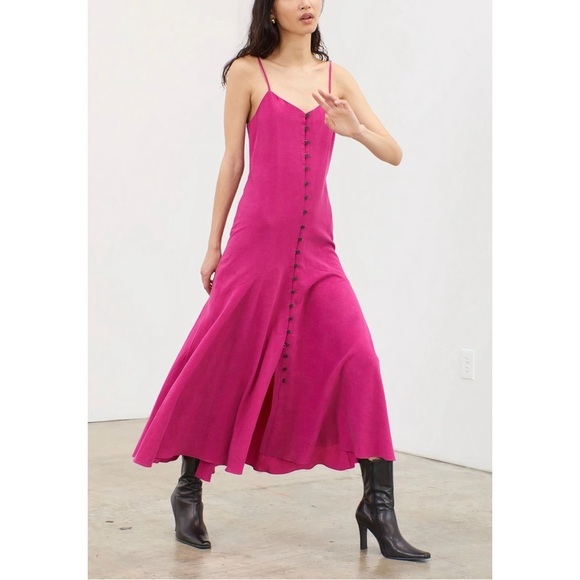 Mara Hoffman Midi Button-Front Diana Slip Dress - Picture 3 of 5